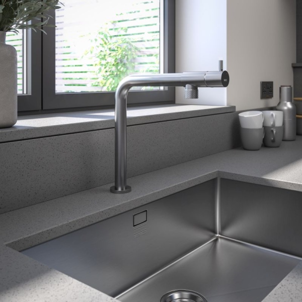 Tramonto Kitchen Tap - Brushed Steel